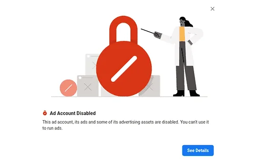 Facebook ad account disabled illustration
